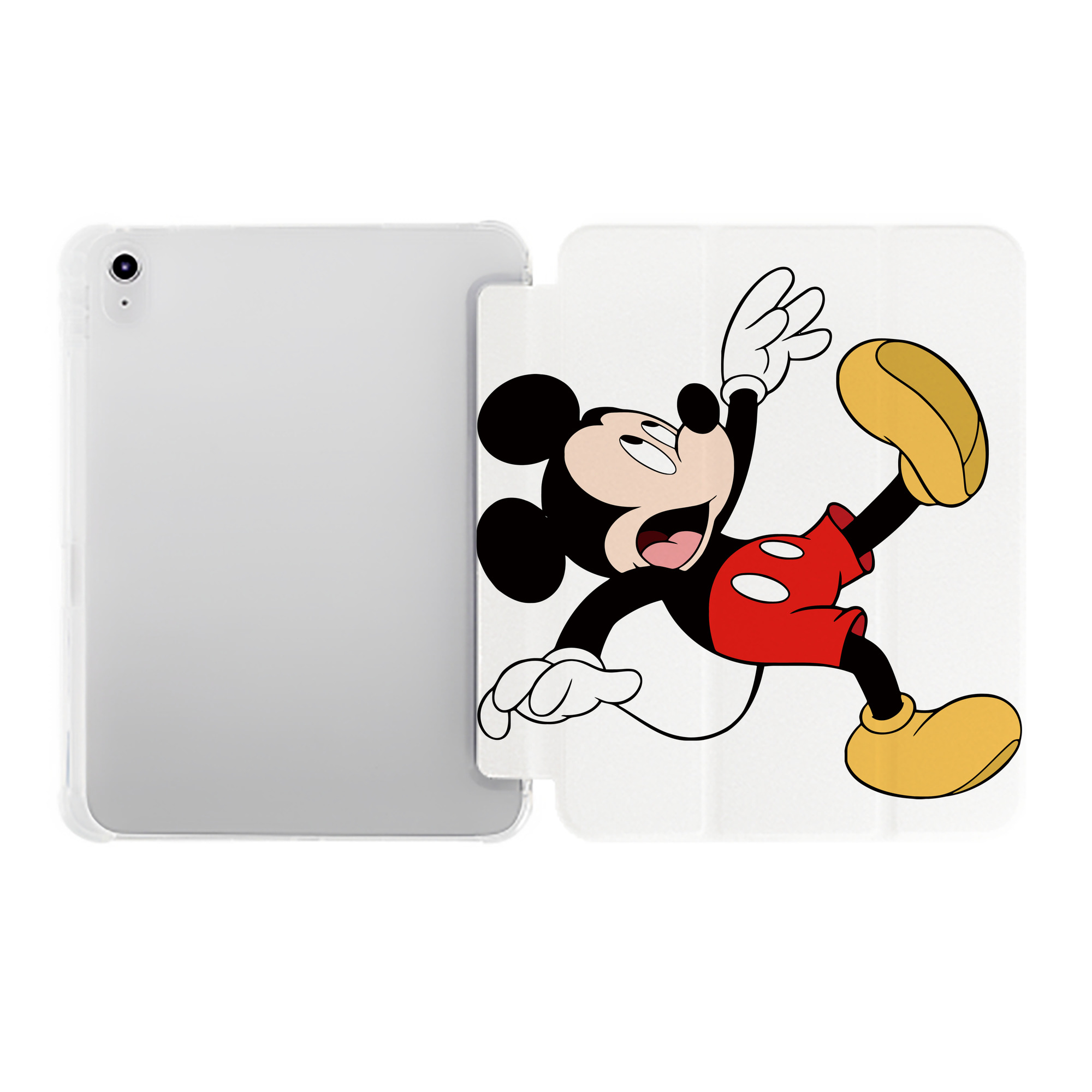 （画像用） ミッキーマウス Mickey Mouse IPad ケース ペン収納付き 三つ折りスタンド PUレザー×シリコン 対応機種9.5/10.5/10.9インチ